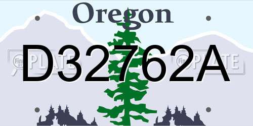 D32762A Oregon License Plate