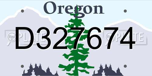 D327674 Oregon License Plate