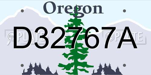 D32767A Oregon License Plate