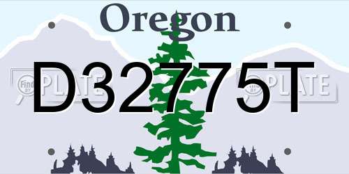 D32775T Oregon License Plate