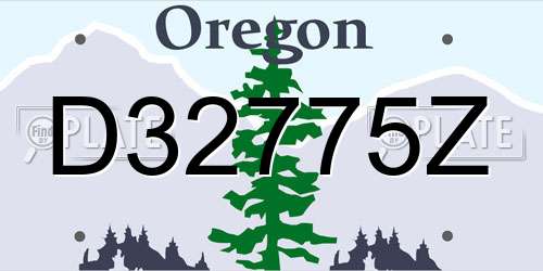 D32775Z Oregon License Plate