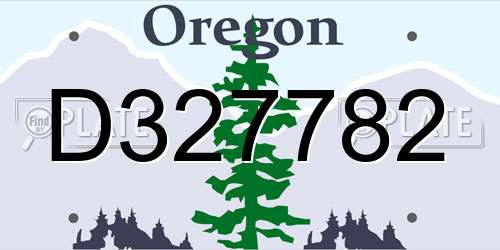 D327782 Oregon License Plate