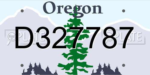 D327787 Oregon License Plate