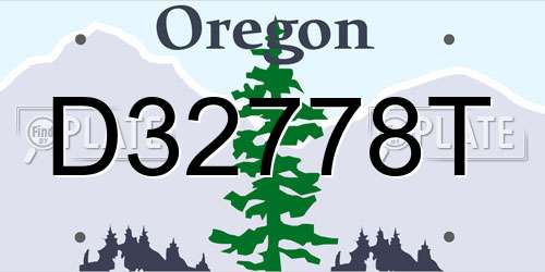 D32778T Oregon License Plate
