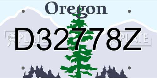 D32778Z Oregon License Plate