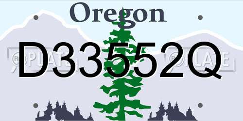 D33552Q Oregon License Plate