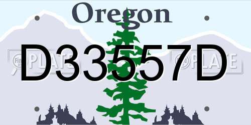 D33557D Oregon License Plate