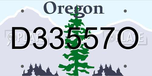 D33557O Oregon License Plate