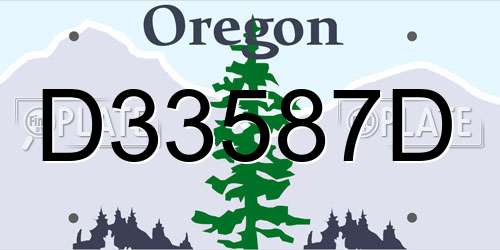 D33587D Oregon License Plate