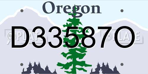 D33587O Oregon License Plate