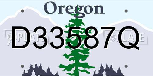 D33587Q Oregon License Plate