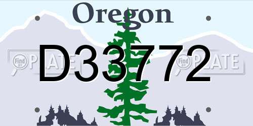 D33772 Oregon License Plate