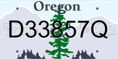 D33857Q Oregon License Plate