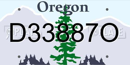 D33887O Oregon License Plate