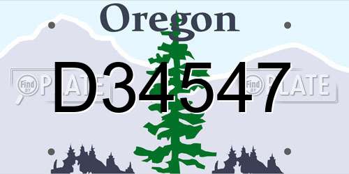 D34547 Oregon License Plate
