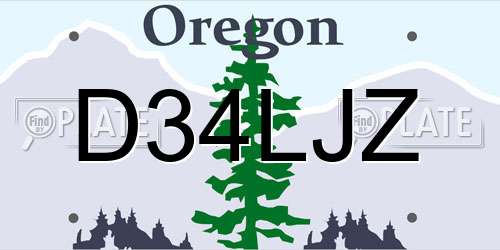 D34LJZ Oregon License Plate