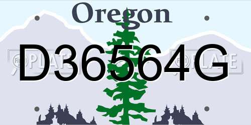 D36564G Oregon License Plate