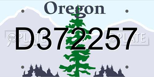 D372257 Oregon License Plate