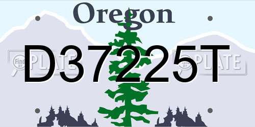 D37225T Oregon License Plate