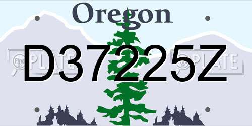 D37225Z Oregon License Plate