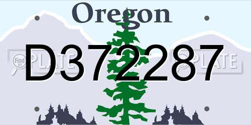 D372287 Oregon License Plate