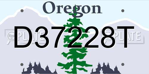 D37228T Oregon License Plate