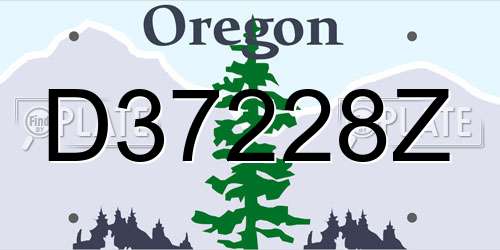 D37228Z Oregon License Plate