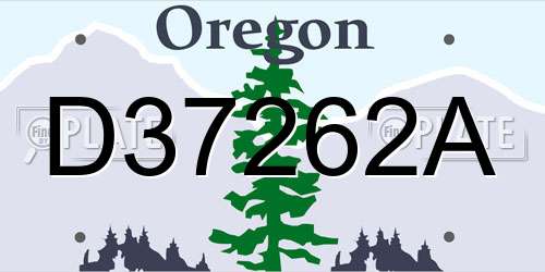 D37262A Oregon License Plate