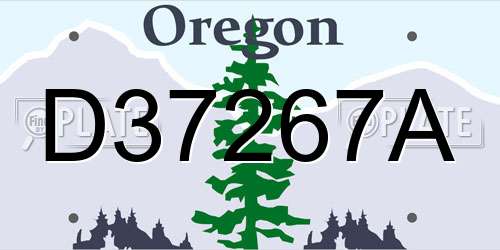 D37267A Oregon License Plate