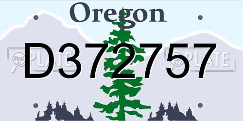 D372757 Oregon License Plate