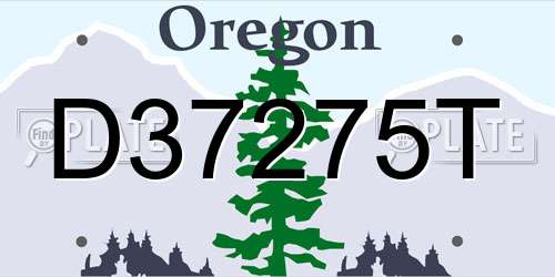 D37275T Oregon License Plate
