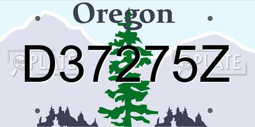 D37275Z Oregon License Plate