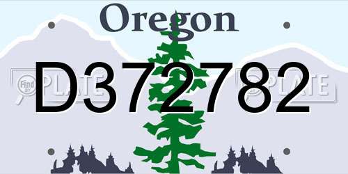 D372782 Oregon License Plate