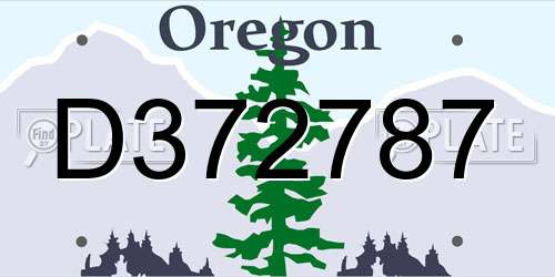D372787 Oregon License Plate