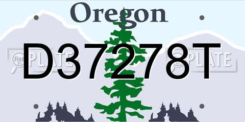 D37278T Oregon License Plate