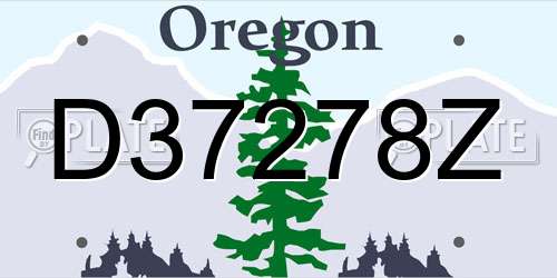 D37278Z Oregon License Plate