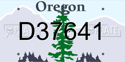 D37641 Oregon License Plate
