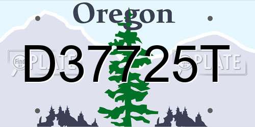 D37725T Oregon License Plate