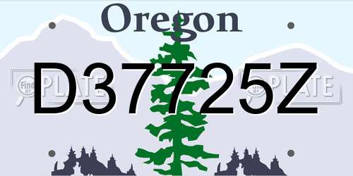 D37725Z Oregon License Plate