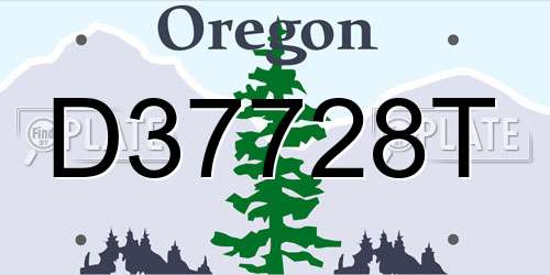 D37728T Oregon License Plate