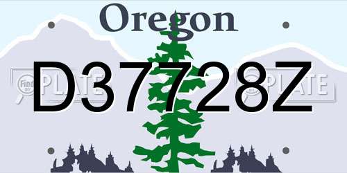 D37728Z Oregon License Plate