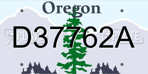 D37762A Oregon License Plate