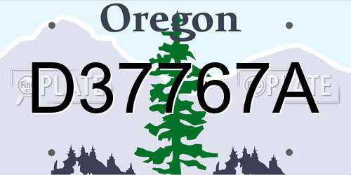 D37767A Oregon License Plate