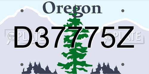 D37775Z Oregon License Plate