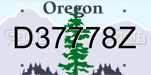 D37778Z Oregon License Plate