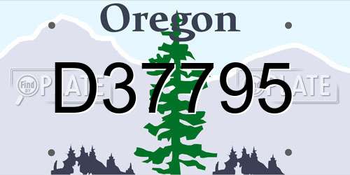 D37795 Oregon License Plate