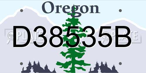 D38535B Oregon License Plate