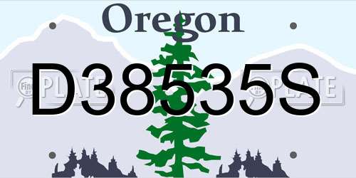 D38535S Oregon License Plate