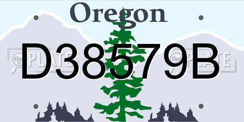 D38579B Oregon License Plate