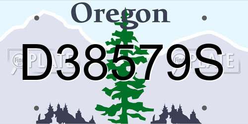 D38579S Oregon License Plate
